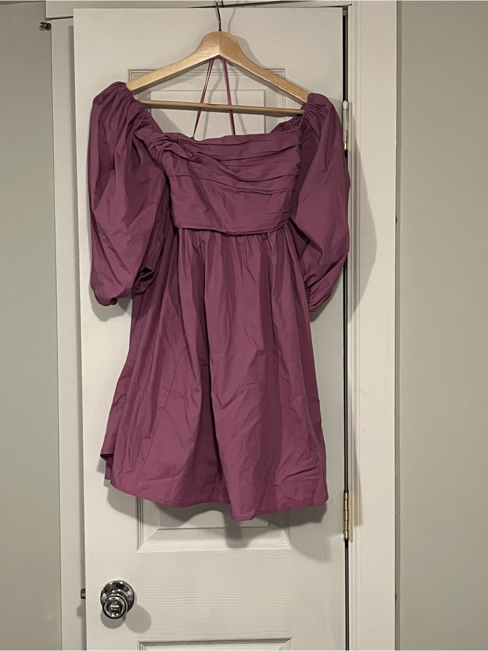 Abercrombie & Fitch Mauve Off-Shoulder Puff Sleeve Tunic